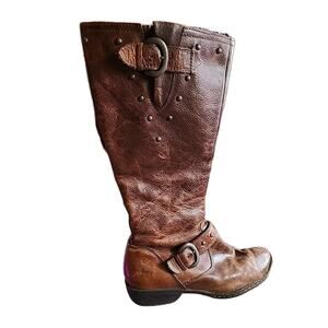 boc Riding Boots Womens Size 9.5 Brown Katonah Sumatra Leather Tall Studded